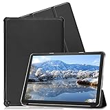 for fire HD10 2021 第11世代 / fire HD10 2023です用の 三つ折ケース 手帳型 スマートケース マグネット FOR fire HD10 2021 用の PUレザーカバー スタンド機能付き 軽量 薄型 内蔵 オートスリープ機能 FOR fire HD 10 Plus 衝撃吸収 全面保護 PCduoduo (ブラック)
