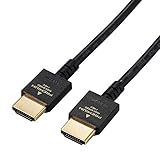 エレコム HDMI ケーブル 1ｍ プレミアム 4K 2K (60P) UltraHD 3DフルHD スリムタイプケーブル ブラック DH-HDP14ES10BK