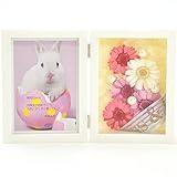 花花 フォトフレーム プリザーブドフラワー （ ガーベラ ） 写真立て お祝い プチギフト プレゼント 【 オリジナル メッセージカード ラッピング 無料 】 (ベリーピンク)