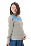 Sweet Mommy マタニティウェア 授乳服 トップス ふっくらニット オーガニックコットン100％ ざっくり片畦編み レースコンビ クルーネック 赤ちゃんの肌にも安心 刺繍 授乳 セーター トッ