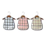 BEATON　JAPAN　 ベビーとママにやさしい 洗濯機で洗える 食事用 防水 エプロン スタイ コットン (チェック3枚セット)