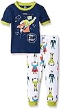 Petit Lem Baby Boys' 2 Piece Short Sleeve Top and Pant Pajama Set Hero in Space Navy 12 Months [並行輸入