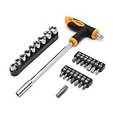 T-レンチセット Drillpro T型ハンドル ドライバーセット 25in1 多機能ドライバー セット 5-13mm ビットっセット 車修復ツール 家庭用