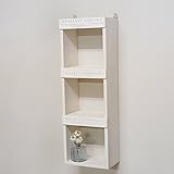 BREA 日本製 飾り棚 縦型 木製 壁掛け (ホワイト)