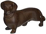 High Quality Cast Iron Dachshund Figurine, Dark Brown