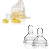 Medela Breastmilk Bottle Spare Parts WITH Three Medium-Flow Wide Base Nipples by Medela