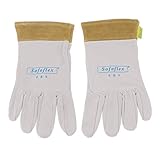 P Prettyia ヤギ革　作業手袋　1ペア　溶接用　安全保護グローブ　耐熱性　やけど防止　