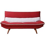 大川家具 5色から選べるランバーサポートバック2.5人掛けソファ レッド SKT-0116 代引不可