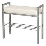 ベンチ クッション付 収納棚 玄関収納 カラー：ホワイト