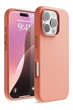 【elago】iPhone16Pro シリコンケース 耐衝撃 防水指紋 防止 サラサラ シリコンケース サーモン