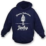 パンクFootball Jimmy Jinky Johnstoneフード付きスウェットシャツ、カラーネイビーブルー 3L ブルー