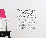Take a Good Look at Yourselfする前に、Criticise別」インスピレーション壁デカールステッカービニールレタリング壁アートMotivational Sign Quote壁
