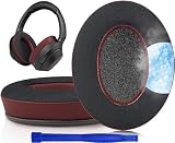 SOULWIT 冷却ジェル パッド イヤーパッド for Sony WH-1000XM3 (WH1000XM3) 用 オーバーイヤーヘッドフォン 交換パッド 高密度フォーム 互換性 ヘッドパッド 冷感 厚手パッド (バーガンディ)