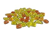 モザイク ガラスタイル オリジナル DIY リフォーム 飾り付け ハンドメイド 材料 色 形 ランダム 150g (イエロー)