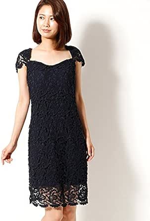 Amazon Co Jp デュラス アンビエント Duras Ambient ワンピース レースタイトワンピース 48 ネイビー S 服 ファッション小物