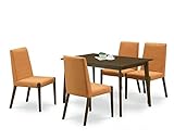 ダイニング５点セット シエンタ 120cm (ブラウン/オレンジ)