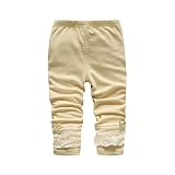 幼児用ガールズスキニーペンシルパンツ暖かいキッズレースリボン伸縮性レギンス1 – 3t 18Months ブラック Freshzone
