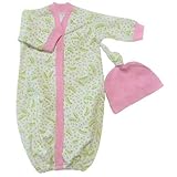 【未熟児】【低出生体重児】【早産児】【NICU】用 ベビー服：長袖ガウン スイートピー 帽子付き