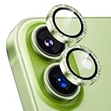 Podick レンズカバー iPhone17用 カメラフィルム キラキラ 9H強化ガラス アルミ合金 耐衝撃 いphone17 カメラ保護 高透過率 キズ防止 露出オーバー防止 全面保護 気泡ゼロ 指紋防止 貼り付け簡単 アイフォン17 対応 独立型レンズプロテクター (17,緑)
