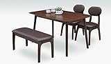 ビートル ウォールナット突板+ラバーウッド 120 ダイニング４点セット