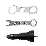 Flameer リベットナットガン　コードレスドリル用　小型　電気リベットドリルアダプタ　アタッチメント付　低ノイズ　ブラック＆ブルー - ブラック