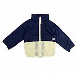ウィンドブレーカー 裏メッシュ UVカット ベビー ジャンパー ネイビー-アイボリー 95