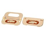 DealMux引き出しドレッサーメタル埋め込みフリッププルハンドルグリップアンバーレッドカラー2PCS