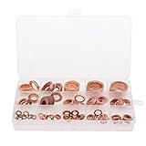Dolity 150個入り　フラット　リング　ソリッド　銅ワッシャ　シール　ガスケット　アソート　セット　自動車、マリン、発電機、機械、プラント適用