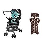 【セット買い】 グレコ ベビーカー シティライトRアップ ターコイズスターホワイト + さらっとマット ビタードットBR 純正リバーシブルタイプ