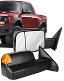 ECCPP 牽引ミラー 交換用 2002-2008年式 Dodge for Ram 1500 2500 3500 牽引ミラー パワーヒーターウィンカーライト ペアミラー 運転席側と助手席側 手動フリップアップ