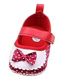 (ビグッド)Bigood ガールズフォーマルシューズ 女児 シューズ ベビー靴 幼児ルームシューズ 出産祝いリボン ベビー赤ちゃんシューズレッド13cm