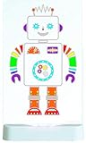 Aloka カラー&シャイン ロボット LED ベッドサイド ナイトライト リモート付き マルチカラー 変化 バッテリーまたはUSB電源 7インチ 半透明