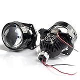 3.0インチ Bi LEDプロジェクターレンズ ユニバーサルプロジェクターレンズ 車のヘッドライトの後付け用 フォーカスビーム シャープカットオフライン Hi/Loビーム 6000K 20,000LM