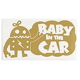 ゴールド（金） Baby in the car ロボットキャラクター窓ガラス用シールタイプ 子供 車 妊婦 安全 ※吸盤・マグネットタイプではありません ...