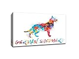Larger Than Life Prints 762988946854 German Shepherd水彩Splatterアート、24 " x 16 "