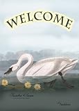 ガーデンフラッグ　WELCOME  Audubonの白鳥