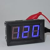 Liebeye 電圧電流計　逆極性保護付き　AC 220V 2線式　電圧メーター　LEDデジタル電圧計 ブルー