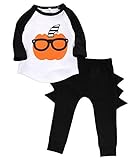 2ピースベビー男の子長袖Outfits Pumpkin TシャツとCartoonパンツセット US サイズ: 6-12 Months カラー: ブラック