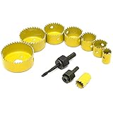 MOHOO 8 PCS イエローウッド 合金鉄 カッターバイメタル ホールソードリルビットキット ? 六角レンチ 18mm-63mm