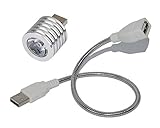 Yueton Aluminum Coated USB LED Light Lamp Socket Spotlight Flashlight White Light Base with Bendable