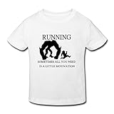 星 ２～６歳子供 男女兼用 半袖 ティー Tシャツ 動物 子供 モンスター 走る White 5-6 Toddler