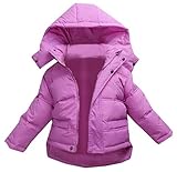 (ラボーグ)La vogue カジュアル アウターウエア ベビー服 ダウンジャケット ガールズコート フードが取り外せる 女の子ジャンパー 子供服 上着 新生児 冬着綿服 パープル XL