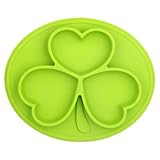 Kuke 安全シリコン素材　かわいい三つ葉の形　お食事マット　子供用　水洗い　赤ちゃん　洗える　ランチョンマット　食器　吸盤付き