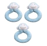 Angel Dear 3個リングRattlesセット、ターコイズMonkey