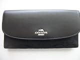 コーチ 財布 Coach Black Leather and Signature Fabric Checkbook Wallet [並行輸入品]