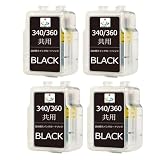 BC-340XL BC-360XL 詰め替えインクカートリッジBC-340 BC-360BKブラック黒兼用4本セット大容量 互換プリンターインク対応機種:PIXUS MG4130 MG3130 MG2130 MG4230 MG3230 MG3530 MG3630 MX513 MX523 TS5130S TS5130 TS5330