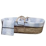 Bacati Metro Moses Basket, Blue/Mocha by Bacati