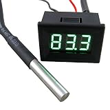 Yeeco 0.36 "ブラックシェルデジタル温度計-55 – 125度摂氏LED温度ゲージパネルTempメジャーwith 18b20防水Tempセンサー