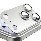 Esanik 【2枚セット】 iPhone 17 Pro Max用 カメラフィルム アルミ合金製 カメラ保護 レンズカバー レンズ保護 強化ガラス 耐衝撃 擦り傷防止 3レンズ保護 露出オーバー防止 レンズ保護フィルム アイフォン17プロマックス対応 シルバー