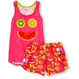 ザ・チルドレンズプレイス THE CHILDREN'S PLACE/ フルーツフェイストップ&フルーツプリントショーツパジャマセット ゲラニウムピンク パジャマ 10～12歳【並行輸入】